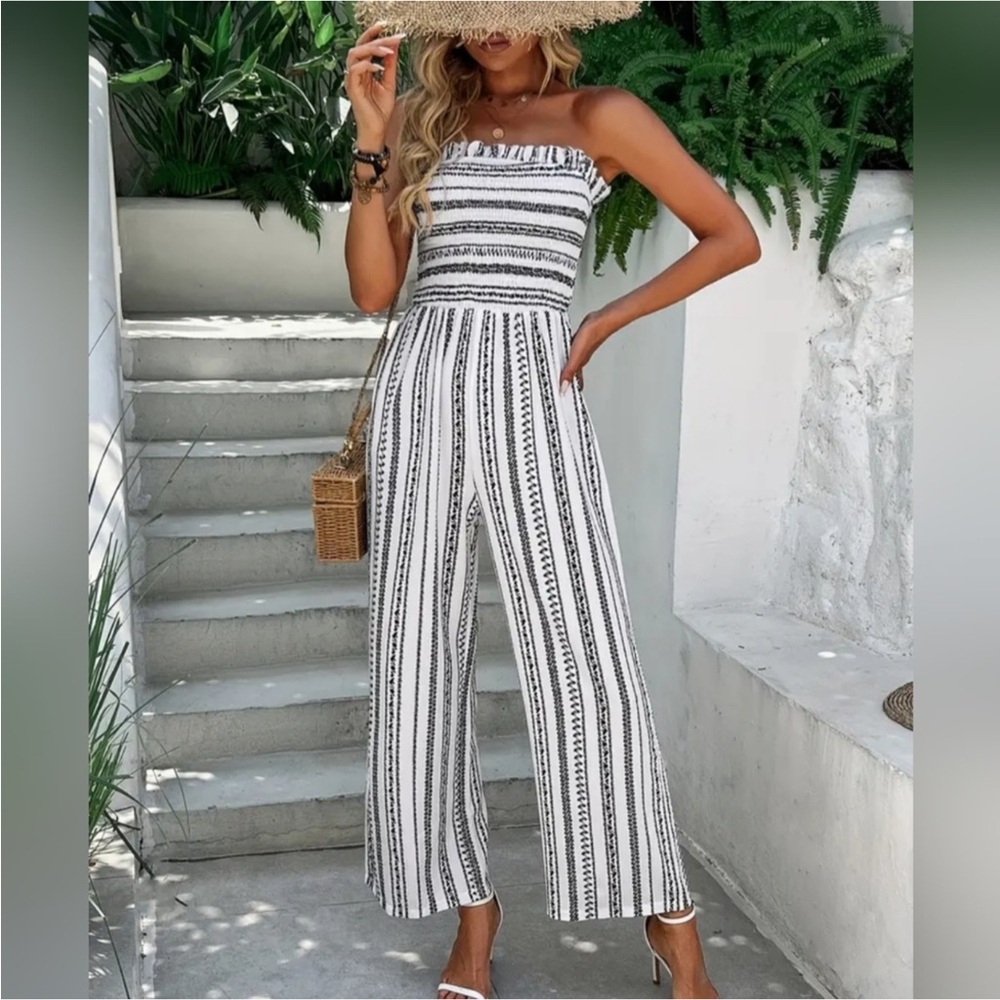 Yozy Strapless Wide Leg Jumpsuit